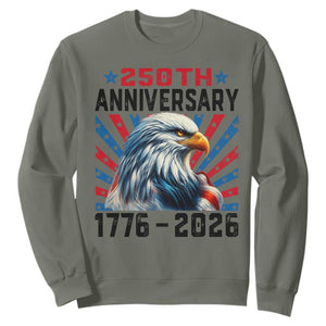 Eagle Flag America 250 Sweatshirt 1776-2026 250th Birthday TS10 Military Green Print Your Wear