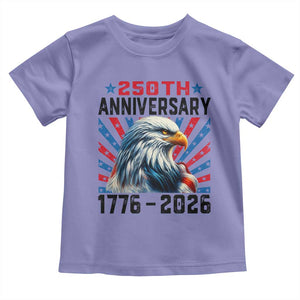 Eagle Flag America 250 Toddler T Shirt 1776-2026 250th Birthday TS10 Violet Print Your Wear
