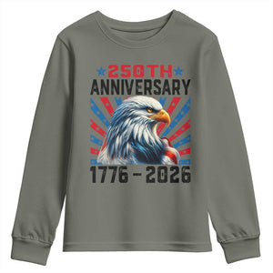 Eagle Flag America 250 Youth Sweatshirt 1776-2026 250th Birthday TS10 Military Green Print Your Wear