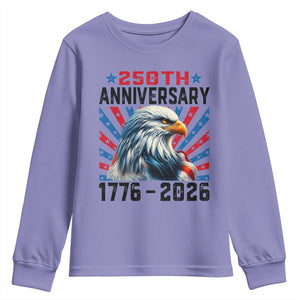 Eagle Flag America 250 Youth Sweatshirt 1776-2026 250th Birthday TS10 Violet Print Your Wear
