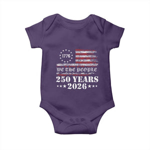 250 Years America Flag Baby Onesie USA 250th Anniversary Patriotic We The People 1776 2026 TS10 Purple Print Your Wear