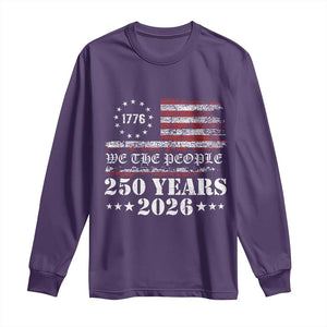 250 Years America Flag Long Sleeve Shirt USA 250th Anniversary Patriotic We The People 1776 2026 TS10 Purple Print Your Wear