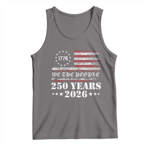250 Years America Flag Tank Top USA 250th Anniversary Patriotic We The People 1776 2026 TS10 Deep Heather Print Your Wear