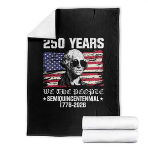 250 Years America Flag Throw Blanket George Washington 1776 2026 USA 250th Anniversary Patriotic TS10 Black Print Your Wear