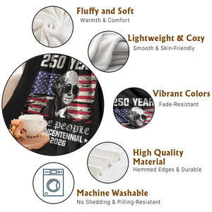 250 Years America Flag Throw Blanket George Washington 1776 2026 USA 250th Anniversary Patriotic TS10 Print Your Wear