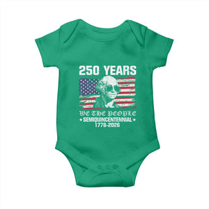 250 Years America Flag Baby Onesie George Washington 1776 2026 USA 250th Anniversary Patriotic TS10 Irish Green Print Your Wear