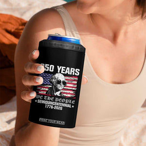 250 Years America Flag 4 in 1 Can Cooler Tumbler George Washington 1776 2026 USA 250th Anniversary Patriotic TS10 Print Your Wear
