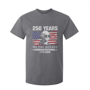 250 Years America Flag T Shirt For Kid George Washington 1776 2026 USA 250th Anniversary Patriotic TS10 Charcoal Print Your Wear