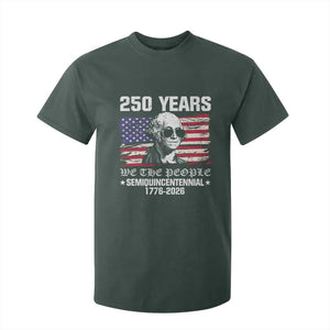 250 Years America Flag T Shirt For Kid George Washington 1776 2026 USA 250th Anniversary Patriotic TS10 Dark Forest Green Print Your Wear