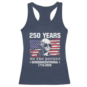 250 Years America Flag Racerback Tank Top George Washington 1776 2026 USA 250th Anniversary Patriotic TS10 Navy Print Your Wear