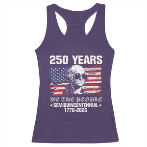 250 Years America Flag Racerback Tank Top George Washington 1776 2026 USA 250th Anniversary Patriotic TS10 Purple Print Your Wear