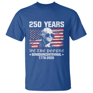 250 Years America Flag T Shirt George Washington 1776 2026 USA 250th Anniversary Patriotic TS10 Royal Blue Print Your Wear