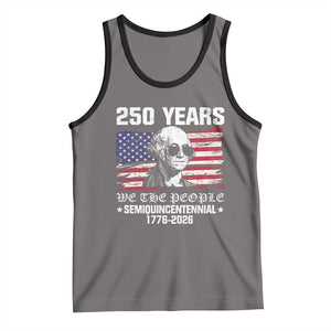 250 Years America Flag Tank Top George Washington 1776 2026 USA 250th Anniversary Patriotic TS10 Deep Heather Black Print Your Wear