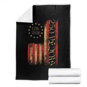 250 Years America Flag Throw Blanket 250th Anniversary USA TS10 Black Print Your Wear