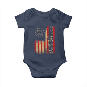 250 Years America Flag Baby Onesie 250th Anniversary USA TS10 Navy Print Your Wear