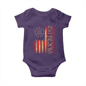 250 Years America Flag Baby Onesie 250th Anniversary USA TS10 Purple Print Your Wear