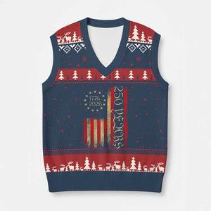 250 Years America Flag V-Neck Knit Sweater Vest 250th Anniversary USA TS10 Navy Red Print Your Wear