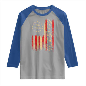 250 Years America Flag Raglan Shirt 250th Anniversary USA TS10 Sport Gray Royal Print Your Wear