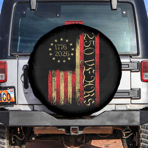 250 Years America Flag Spare Tire Cover 250th Anniversary USA TS10 No hole Black Print Your Wear