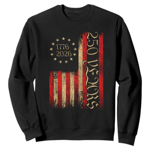 250 Years America Flag Sweatshirt 250th Anniversary USA TS10 Black Print Your Wear