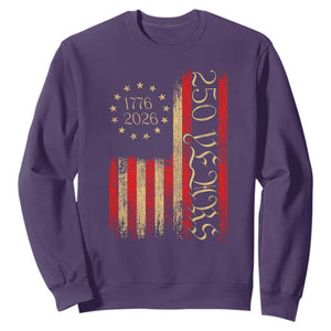 250 Years America Flag Sweatshirt 250th Anniversary USA TS10 Purple Print Your Wear