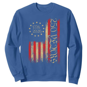 250 Years America Flag Sweatshirt 250th Anniversary USA TS10 Royal Blue Print Your Wear