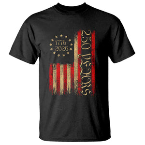 250 Years America Flag T Shirt 250th Anniversary USA TS10 Black Print Your Wear