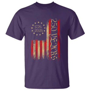 250 Years America Flag T Shirt 250th Anniversary USA TS10 Purple Print Your Wear