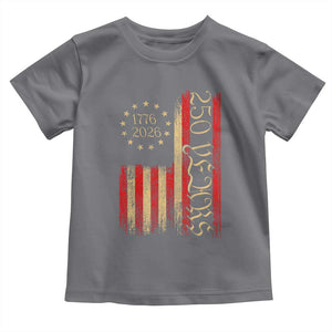250 Years America Flag Toddler T Shirt 250th Anniversary USA TS10 Charcoal Print Your Wear