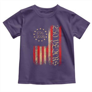 250 Years America Flag Toddler T Shirt 250th Anniversary USA TS10 Purple Print Your Wear