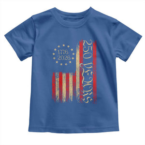 250 Years America Flag Toddler T Shirt 250th Anniversary USA TS10 Royal Blue Print Your Wear