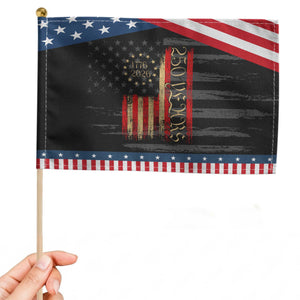 250 Years America Flag Patriotic Handheld Flag 250th Anniversary USA TS10 Distressed 8.2" × 5.5" Black Blue Print Your Wear