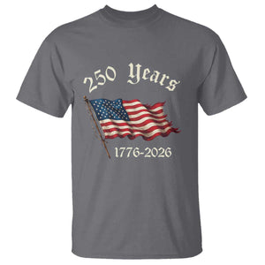 250 Years America Anniversary T Shirt Retro 250th Independence Day Freedom USA Flag TS10 Charcoal Print Your Wear