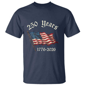 250 Years America Anniversary T Shirt Retro 250th Independence Day Freedom USA Flag TS10 Navy Print Your Wear