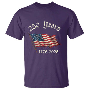 250 Years America Anniversary T Shirt Retro 250th Independence Day Freedom USA Flag TS10 Purple Print Your Wear