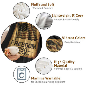 Freedom 250 Years America Throw Blanket Retro Vintage 250th Anniversary USA TS10 Print Your Wear