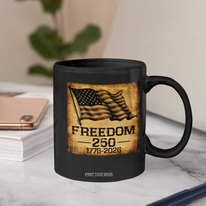 Freedom 250 Years America Coffee Mug Retro Vintage 250th Anniversary USA TS10 Print Your Wear