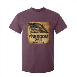 Freedom 250 Years America T Shirt For Kid Retro Vintage 250th Anniversary USA TS10 Maroon Print Your Wear