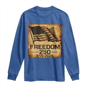 Freedom 250 Years America Long Sleeve Shirt Retro Vintage 250th Anniversary USA TS10 Royal Blue Print Your Wear