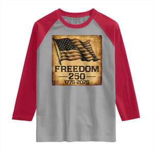 Freedom 250 Years America Raglan Shirt Retro Vintage 250th Anniversary USA TS10 Sport Gray Red Print Your Wear