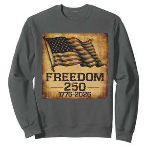 Freedom 250 Years America Sweatshirt Retro Vintage 250th Anniversary USA TS10 Dark Heather Print Your Wear