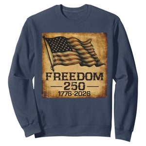 Freedom 250 Years America Sweatshirt Retro Vintage 250th Anniversary USA TS10 Navy Print Your Wear