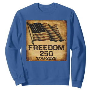 Freedom 250 Years America Sweatshirt Retro Vintage 250th Anniversary USA TS10 Royal Blue Print Your Wear