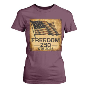 Freedom 250 Years America T Shirt For Women Retro Vintage 250th Anniversary USA TS10 Maroon Print Your Wear
