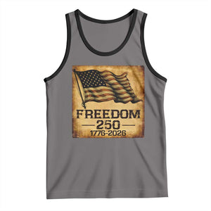 Freedom 250 Years America Tank Top Retro Vintage 250th Anniversary USA TS10 Deep Heather Black Print Your Wear