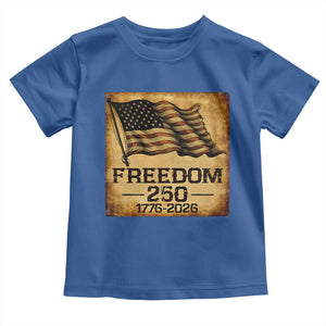 Freedom 250 Years America Toddler T Shirt Retro Vintage 250th Anniversary USA TS10 Royal Blue Print Your Wear
