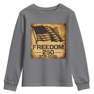 Freedom 250 Years America Youth Sweatshirt Retro Vintage 250th Anniversary USA TS10 Charcoal Print Your Wear