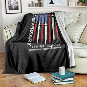 250th American Anniversary Throw Blanket 250 Years America USA Flag Fighter Jets Patriotic Veterans TS10 Print Your Wear