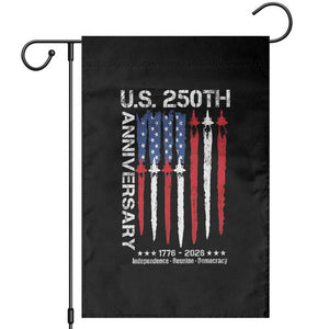 250th American Anniversary Garden Flag 250 Years America USA Flag Fighter Jets Patriotic Veterans TS10 Black Print Your Wear