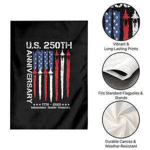 250th American Anniversary Garden Flag 250 Years America USA Flag Fighter Jets Patriotic Veterans TS10 Print Your Wear
